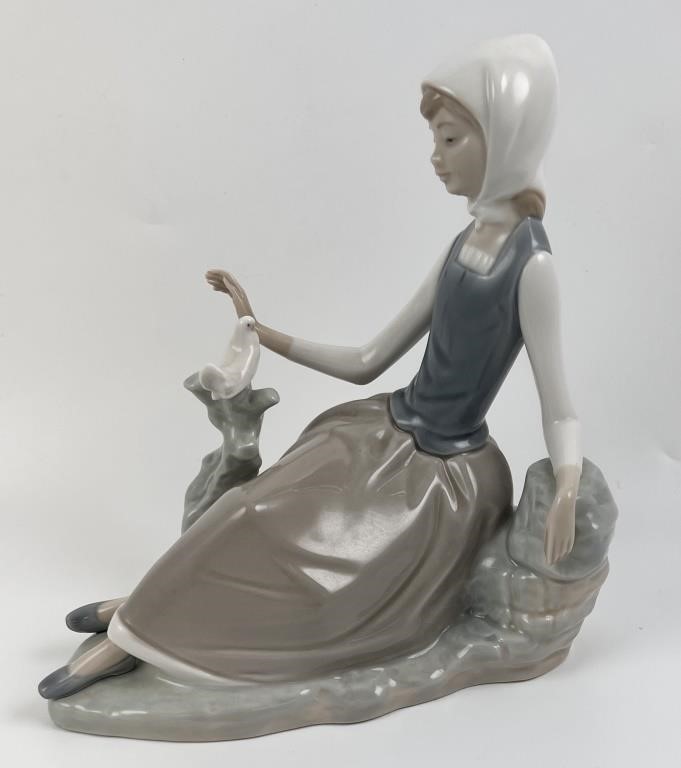 Appraisal: Retired Lladro porcelain figurine of a young girl with white