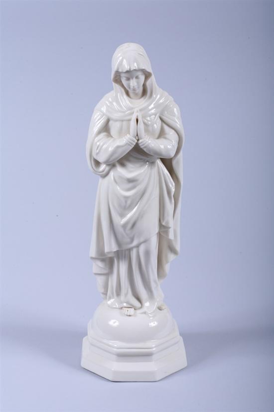 Appraisal: BELLEEK PORCELAIN FIGURE OF THE VIRGIN MARY Fifth mark green