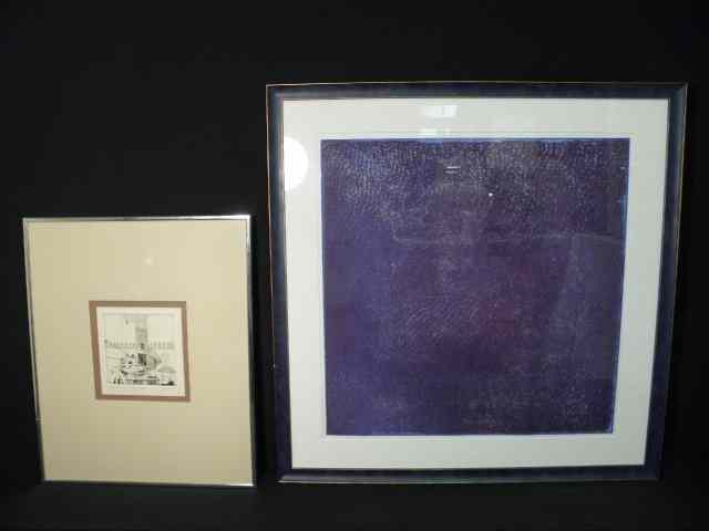 Appraisal: Lot of two Peg Fierke contemporary pieces of artwork Includes