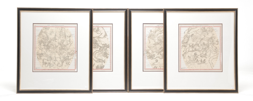 Appraisal: FOUR FJ HUNTINGTON CONSTELLATION PRINTS Published in Double-matted and framed