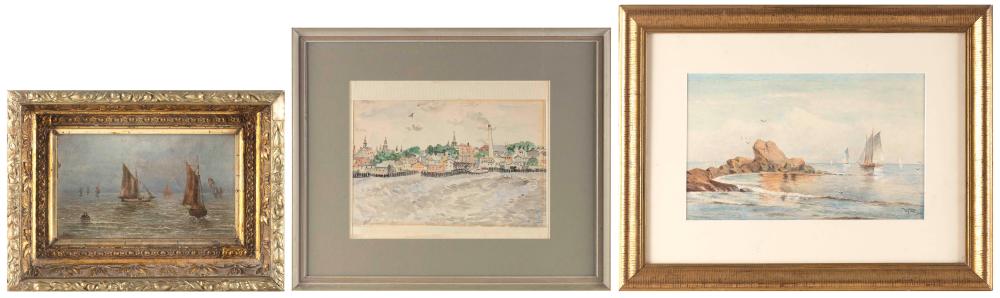 Appraisal: AMERICAN SCHOOL Late th and th Century Three seascapes Unsigned