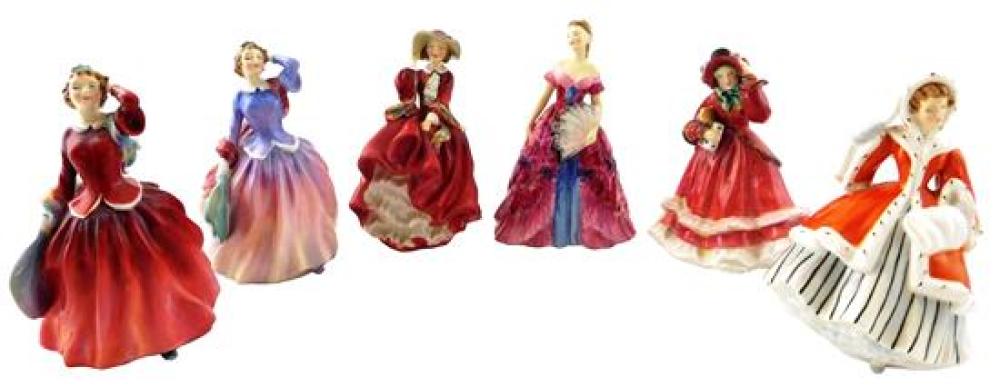 Appraisal: Six Royal Doulton lady figurines c - all marked on