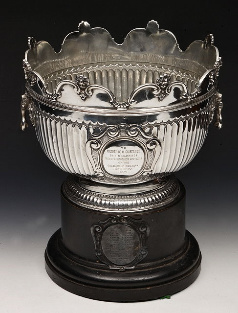 Appraisal: A VICTORIAN SILVER MONTEITH PUNCH BOWL with fluted lower body