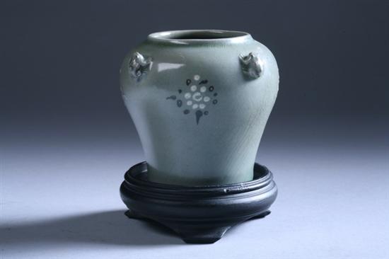 Appraisal: KOREAN CELADON PORCELAIN JAR Koryo Dynasty The high shoulders applied