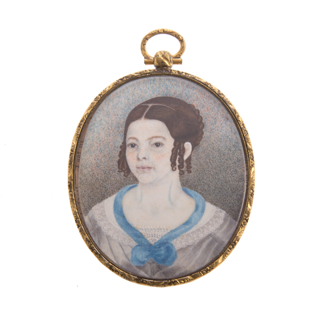 Appraisal: Portrait miniature of a young girl circa possibly Miss Helen