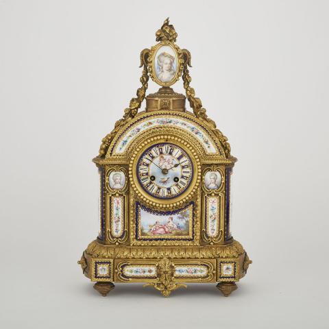 Appraisal: Napoleon III Sevres Porcelain Mounted Gilt Bronze Mantle Clock th