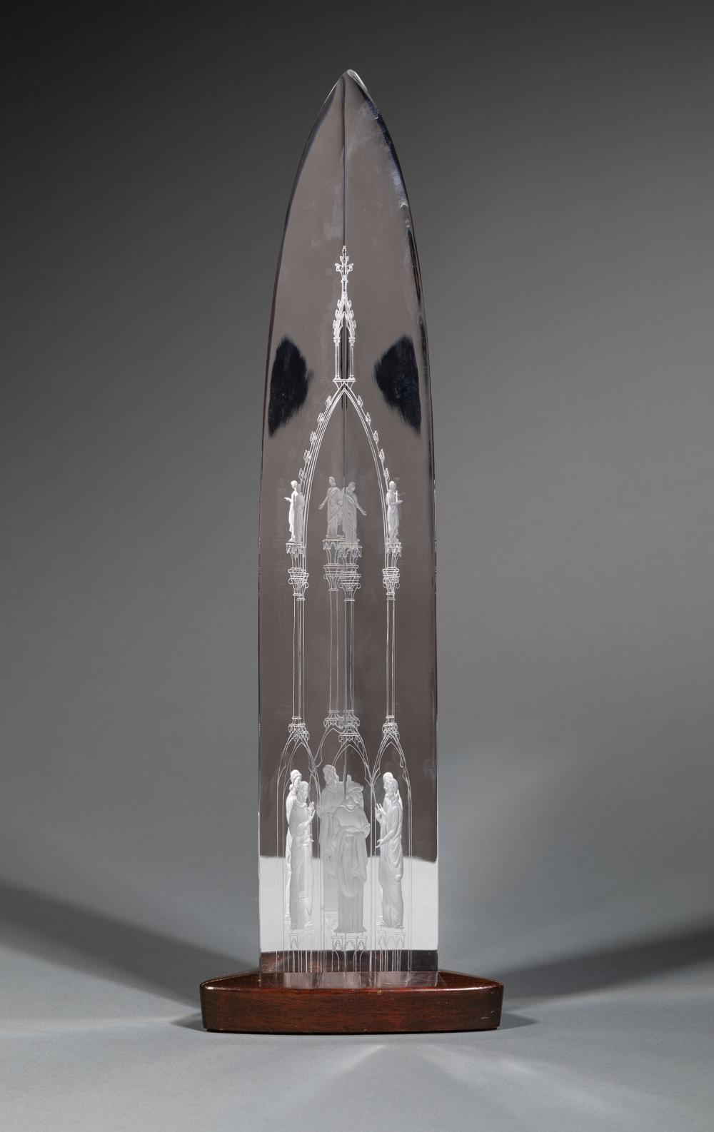 Appraisal: Steuben Glass Cathedral designed by George Thompson in from the