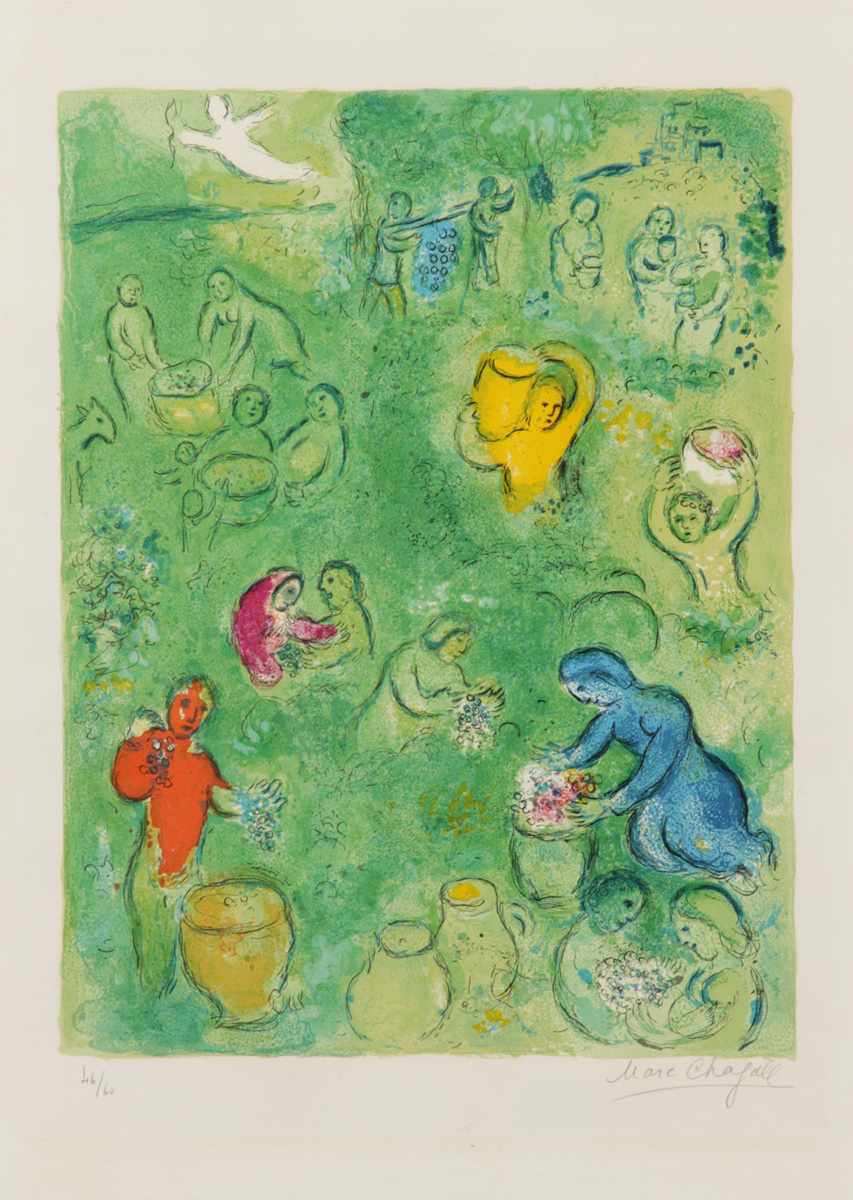 Appraisal: Marc Chagall French - The Wine Harvest from Daphnis and