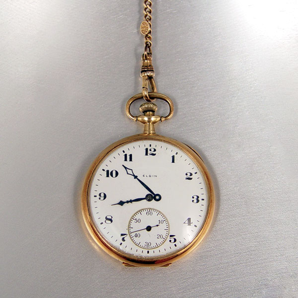 Appraisal: k GOLD ELGIN POCKET WATCH CA Size the case is