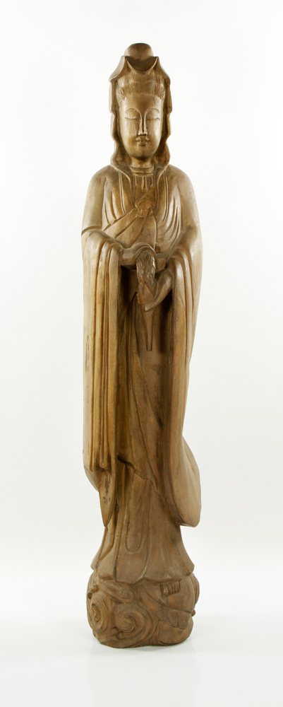 Appraisal: - Chinese Guan Yin Figure Chinese Guan Yin figure carved