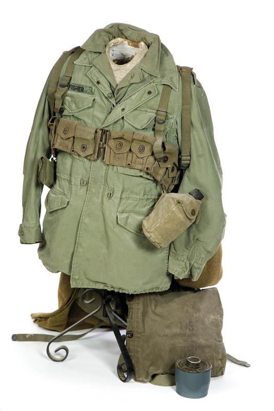 Appraisal: KOREAN WAR FIELD UNIFORM Includes jacket shirt undergarments canteen trench