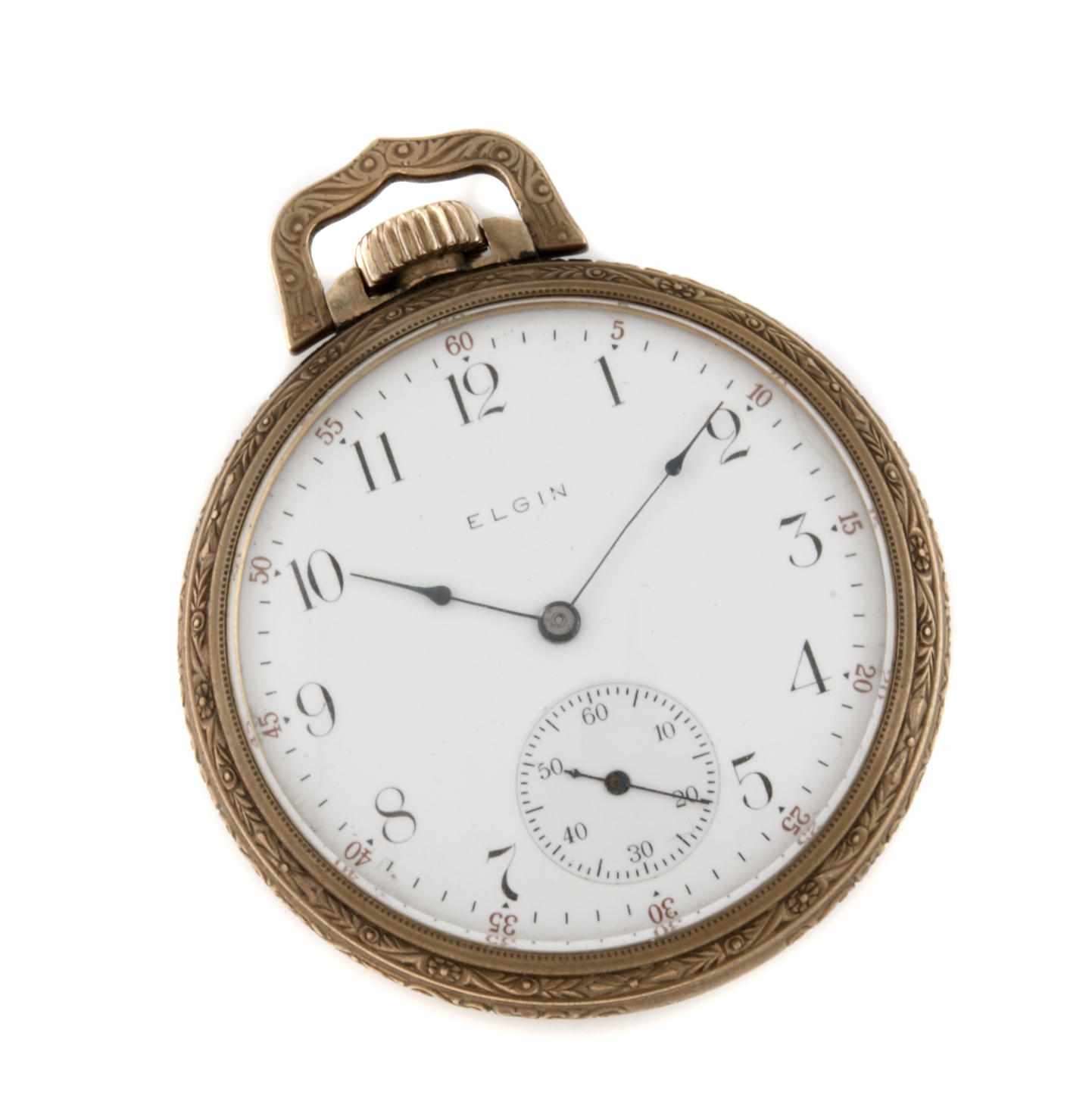 Appraisal: Property of various owners An open faced pocket watch Elgin