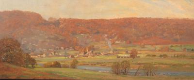 Appraisal: Donald Henry Floyd - Wye Valley Landscape with town possibly