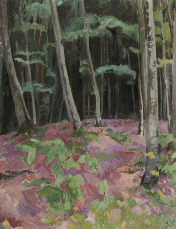 Appraisal: AMIET CUNO Soleure - Oschwand Forest landscape Oil on canvas