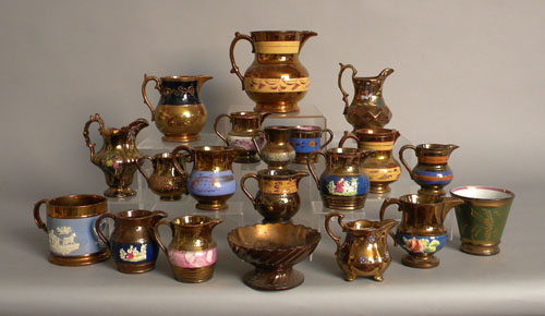 Appraisal: Twenty pieces of copper luster th c