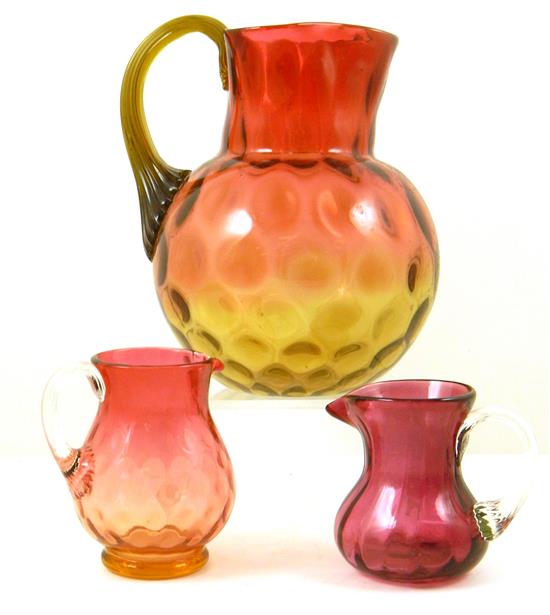 Appraisal: Three pieces of unsigned late th early th C hand-blown