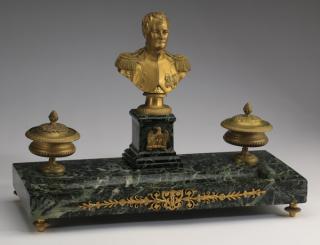 Appraisal: th c gilt bronze and marble Napoleon encrier l Continental