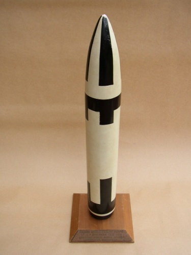 Appraisal: Polaris Missile An -inch tall wood model of the submarine