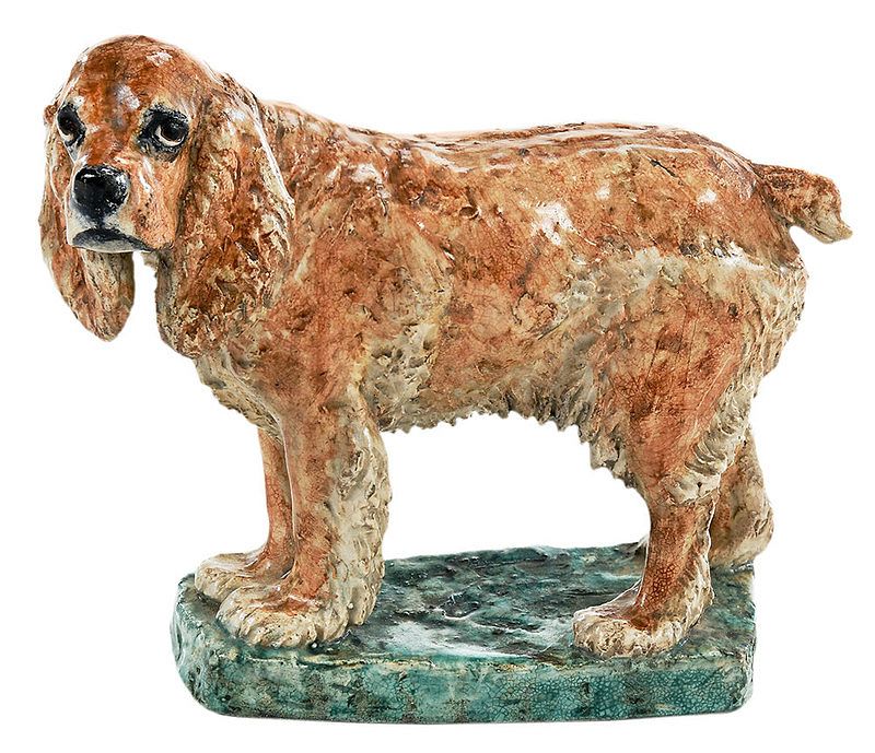 Appraisal: Kathleen Wheeler Crump American - glazed ceramic spaniel signed on