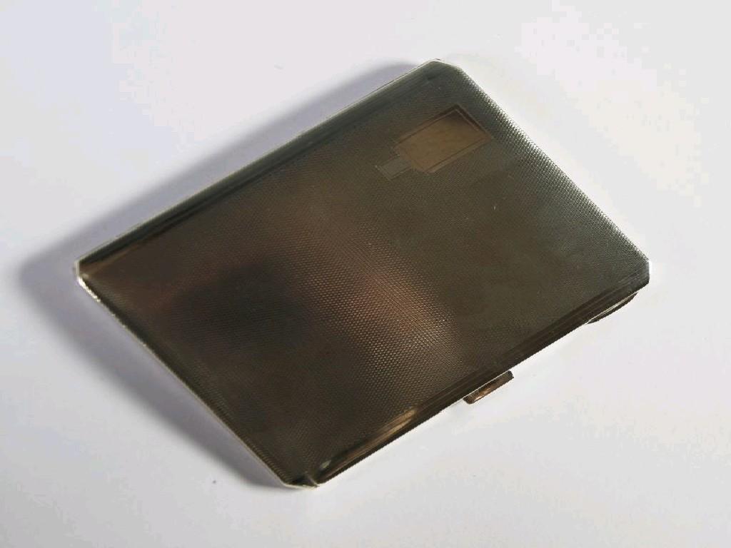 Appraisal: ART DECO SILVER POCKET CIGARETTE CASE oblong and engine turned