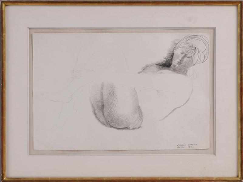 Appraisal: EMILIO GRECO ITALIAN - FEMALE NUDE Ink on paper signed