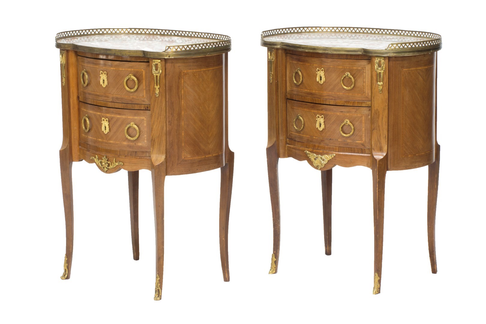 Appraisal: A pair of Louis XV style gilt metal mounted kingwood