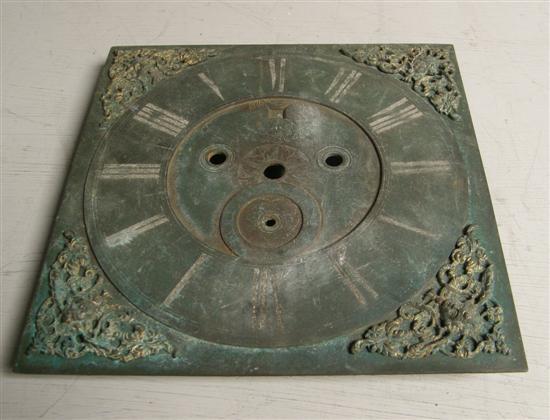 Appraisal: th century square brass dial from a longcase clock with