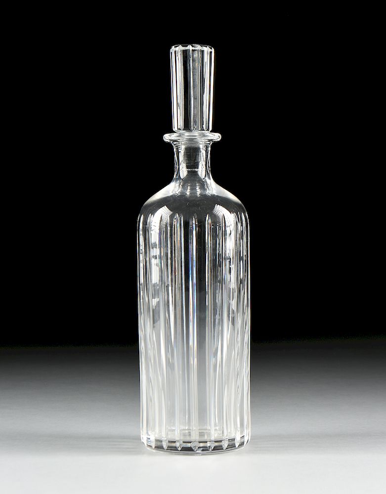 Appraisal: A BACCARAT CRYSTAL ROUND WHISKEY DECANTER HARMONIE PATTERN SIGNED TH