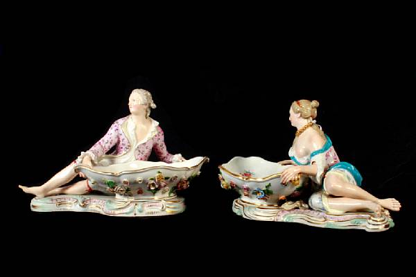 Appraisal: A pair of Meissen porcelain sweetmeat baskets height of largest