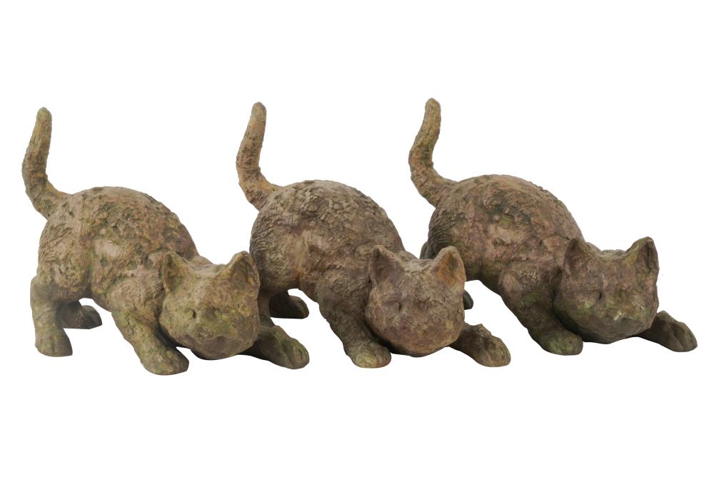 Appraisal: BARBARA BERETICH - THREE CAT FIGURESeach bronze each signed and