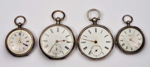 Appraisal: th Century silver pocket watchwith enamel dial and engine turned