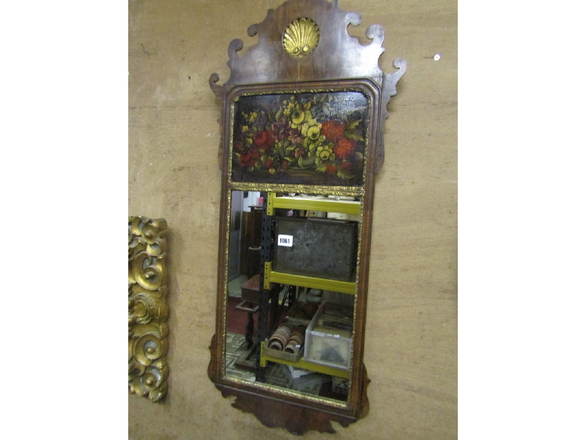 Appraisal: A Georgian style wall mirror pier glass the walnut veneered