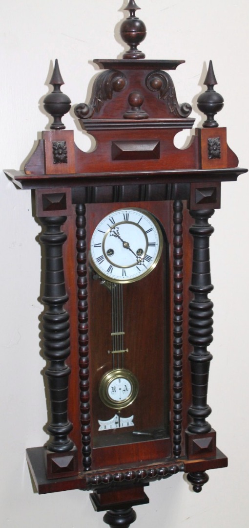 Appraisal: A late thC early thC walnut mahogany and ebonised Vienna