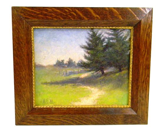 Appraisal: Impressionistic landscape monogrammed lower left ''N L M'' oil on