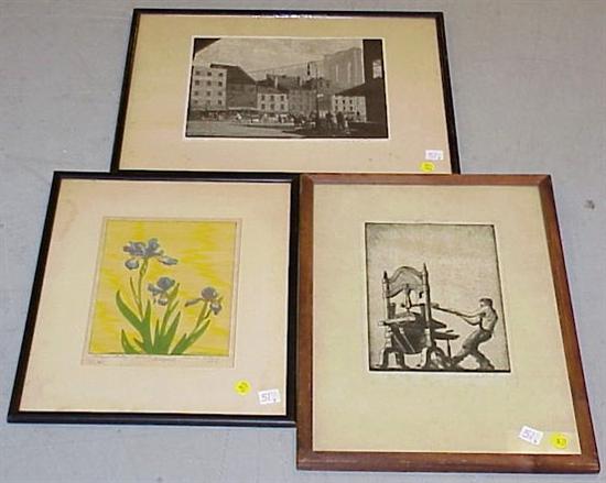 Appraisal: Charles Ernest Pont American - three works print of Irises