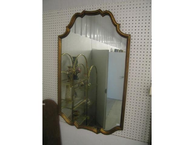 Appraisal: Gold Framed Mirror interesting shape