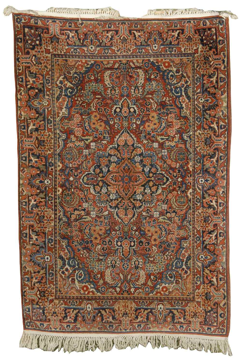 Appraisal: ORIENTAL RUG SAROUK ' x ' '' Dark blue pendant