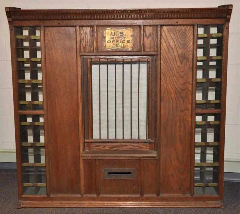 Appraisal: Oak US Post Office Cabinet Condition Excellent Size - x