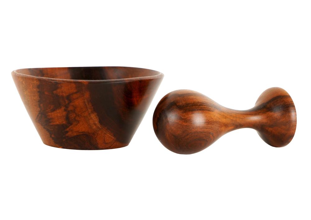 Appraisal: BOB STOCKSDALE AMERICAN - MORTAR AND PESTLEcarved wood lignum vitae