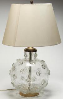 Appraisal: Monumental Ercole Barovier Table Lamp Colorless with applied stelle starburst