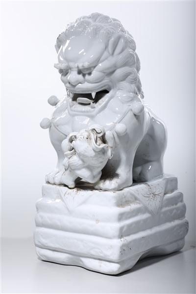 Appraisal: Chinese glazed porcelain fo lion x x approx