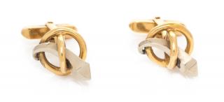 Appraisal: A Pair of Karat Bicolor Gold Cufflinks Gucci dwts A