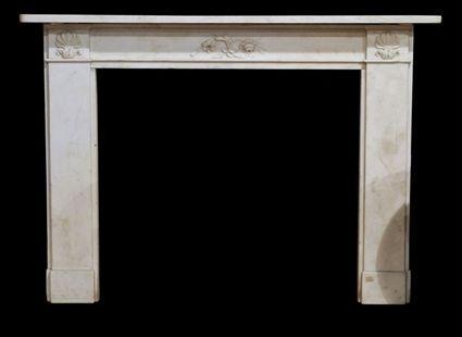 Appraisal: ENGLISH STATUARY MARBLE CHIMNEYPIECE x x in the opening x