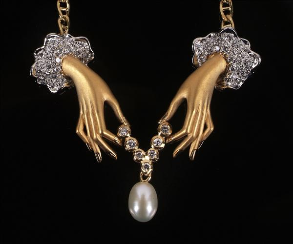 Appraisal: A cultured pearl and diamond necklace by Carrera y Carrera