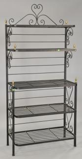 Appraisal: Iron and brass baker's rack ht wd dp Iron and