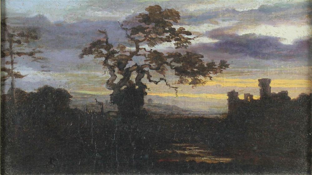 Appraisal: STYLE OF RALPH ALFRED BLACKELOCK AMERICAN - NOCTURNAL LANDSCAPE WITH