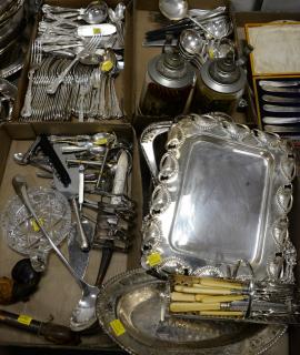 Appraisal: Five box lots of silverplate to include two Victorian flatware