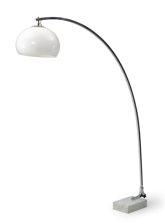 Appraisal: ITALIAN FLOOR LAMP circa Chromed metal white plexiglas and white