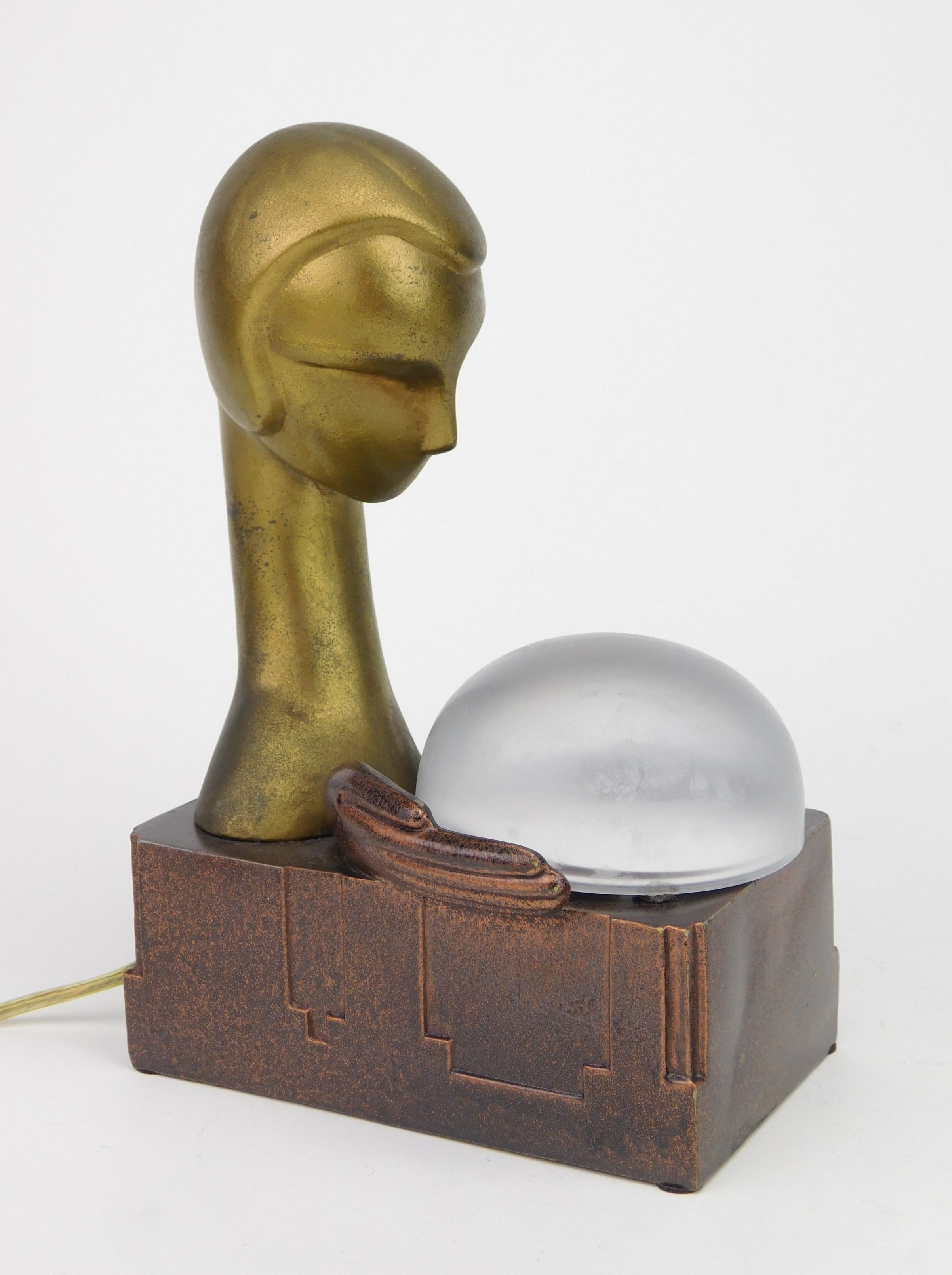 Appraisal: Frankart 'Fortune Teller' lamp L designed by Louise Cross copper