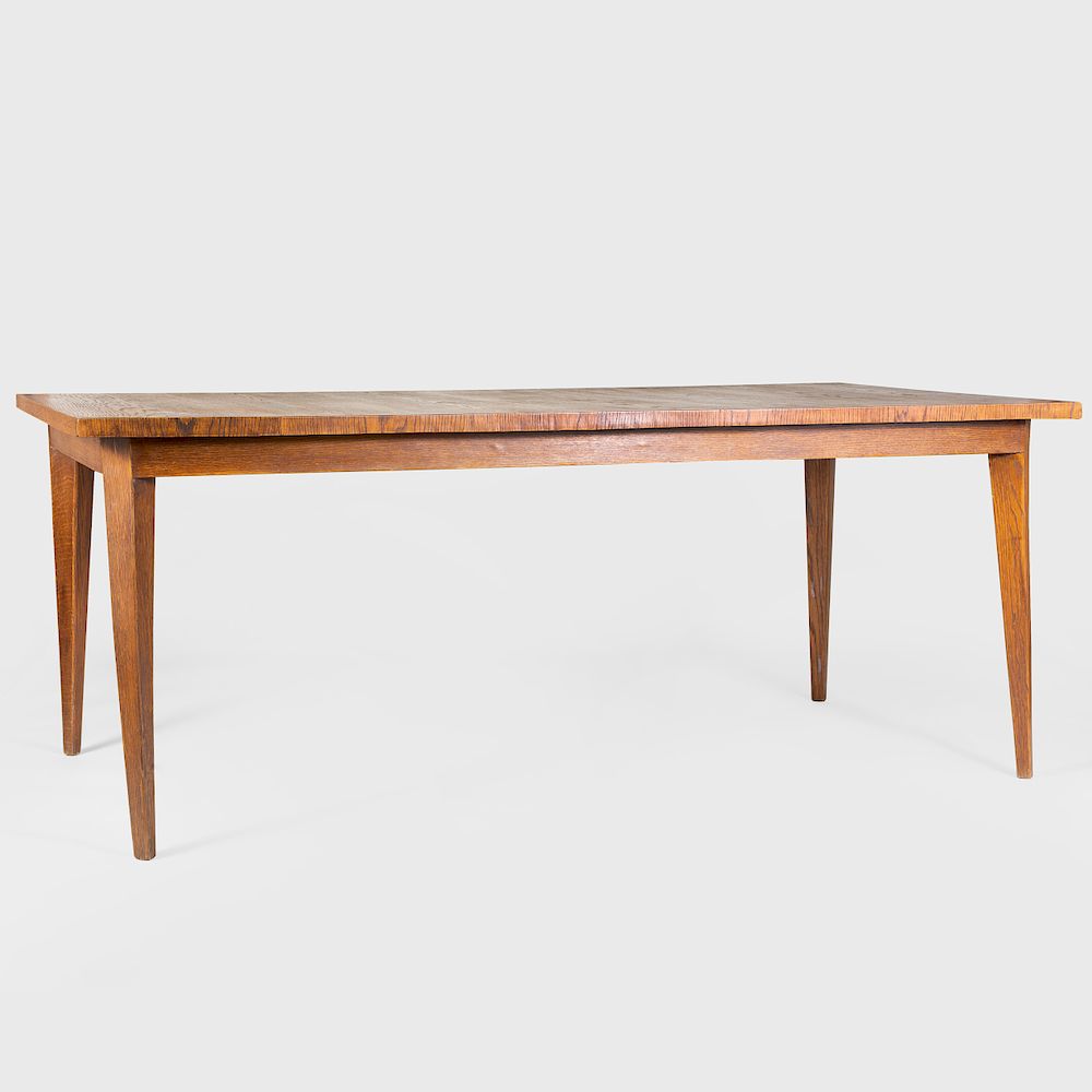 Appraisal: Modern Large Stained Oak Dining Table x x in Sold